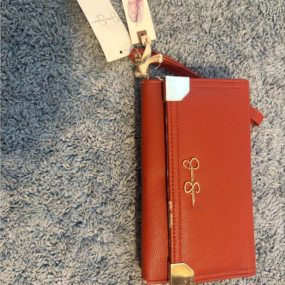 Jessica Simpson Red Wristlet Clutch